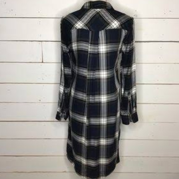 Tommy Hilfiger Women's Plaid High Low Shirtdress Blue Size 2 - Picture 6 of 6